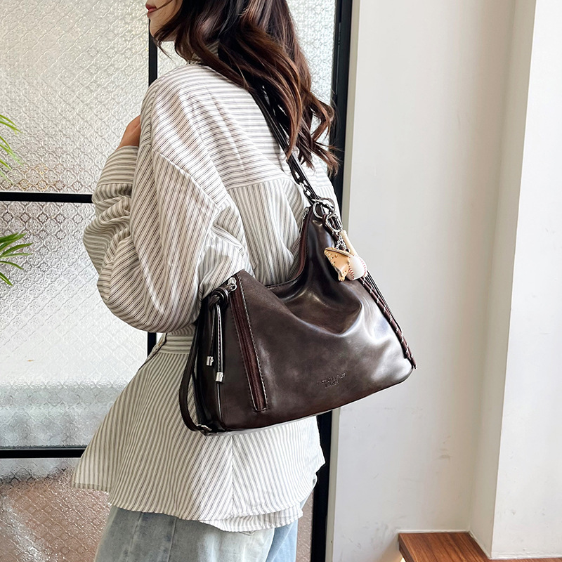 Retro Günlük Kullanım Büyük Kapasiteli Tote Çanta Kadın 2025 Yeni Günlük Omuz Çapraz Askılı Çok Fonksiyonlu Moda Sırt Çantası - 3