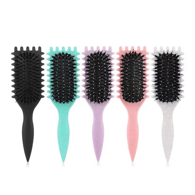 Wheat Straw Massage Comb with Bouncy Curling Comb