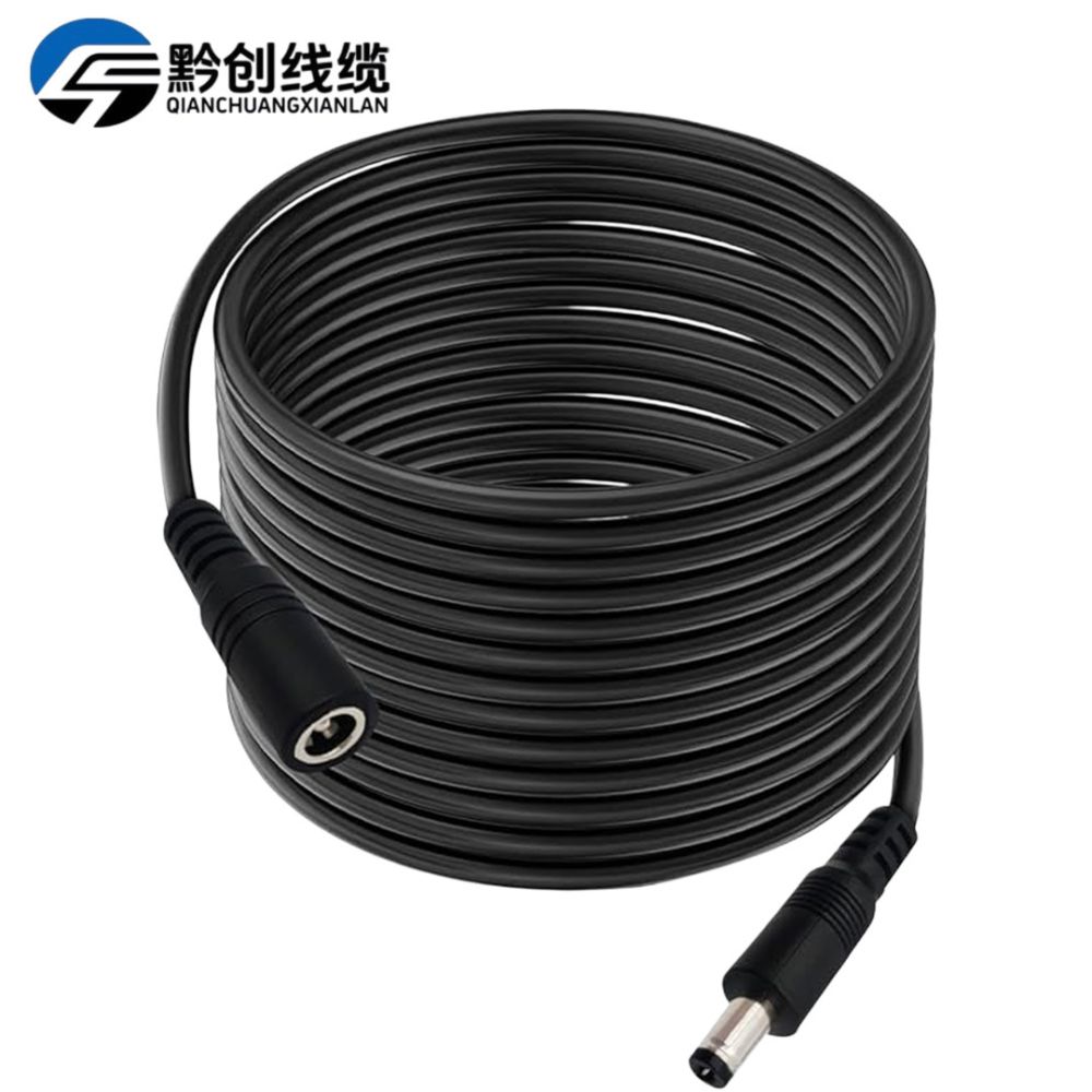 DC5521/5525 18AWG male-female extension cable for security cameras