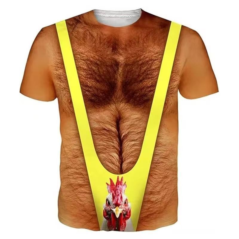 Individuell bedrucktes Unisex-T-Shirt mit Bikini-Träger-Motiv