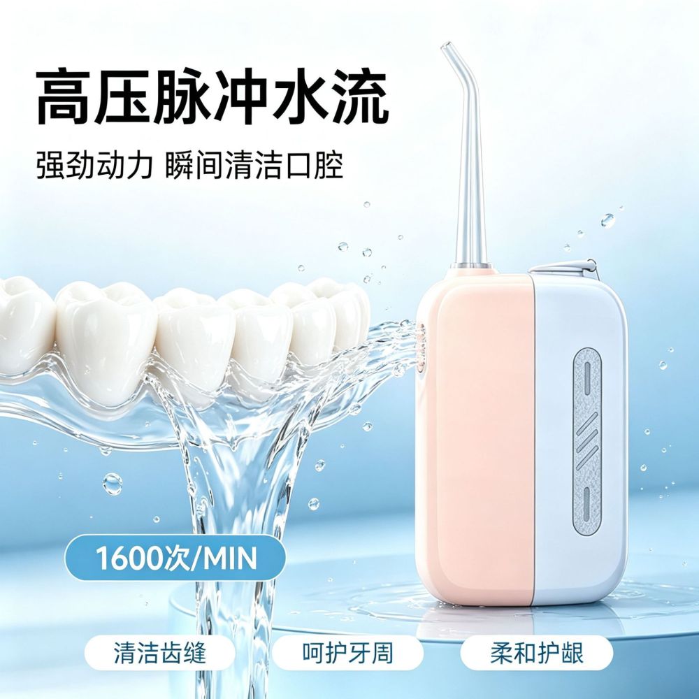 Cross-border Bestseller Electric Smart Portable Household Oral Irrigator with Automatic Pop-up Dental Floss, High-Pressure Pulse Water Flosser for Teeth Cleaning