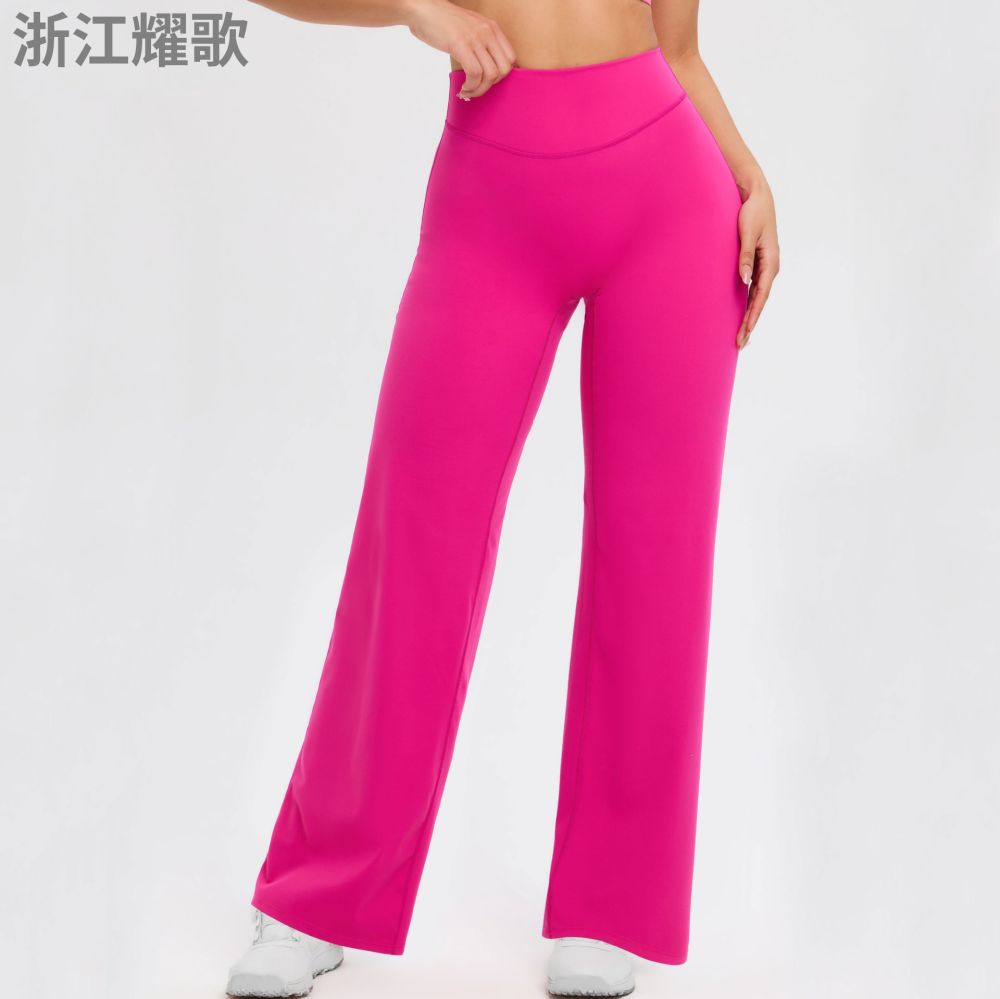 宽松直筒裤瑜伽裤女显瘦高腰提臀透气无尴尬线运动健身长裤阔腿裤