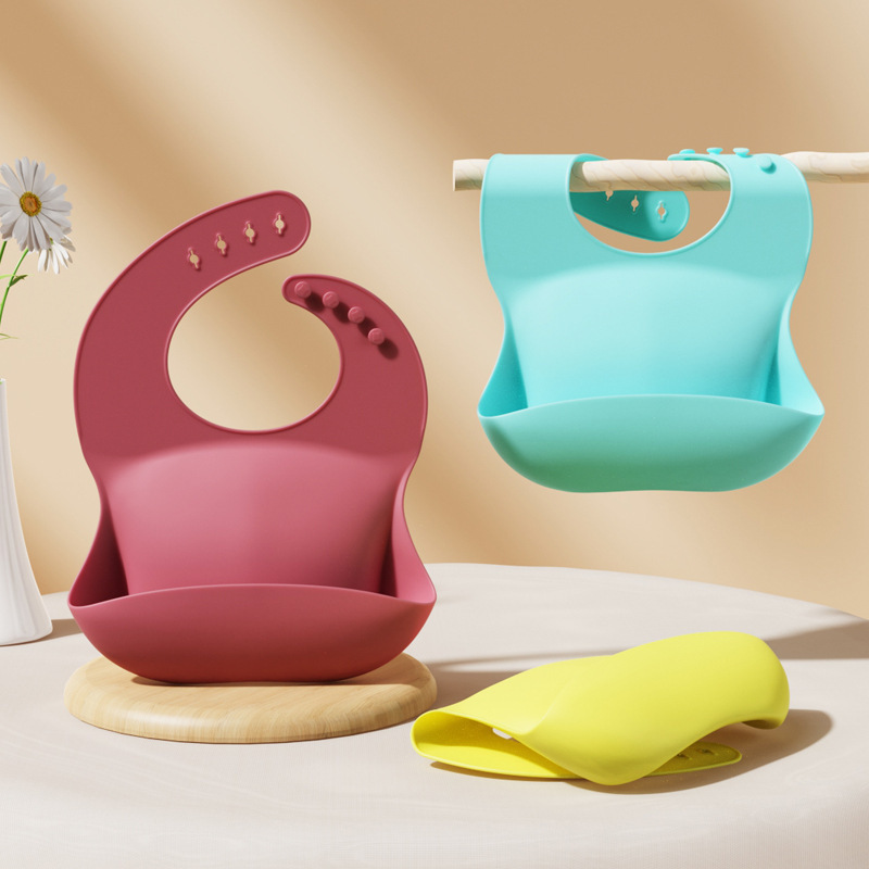 Children's silicone bib baby 3D feeding bib baby waterproof washable bib ultra soft drool bib saliva towel feeding bib