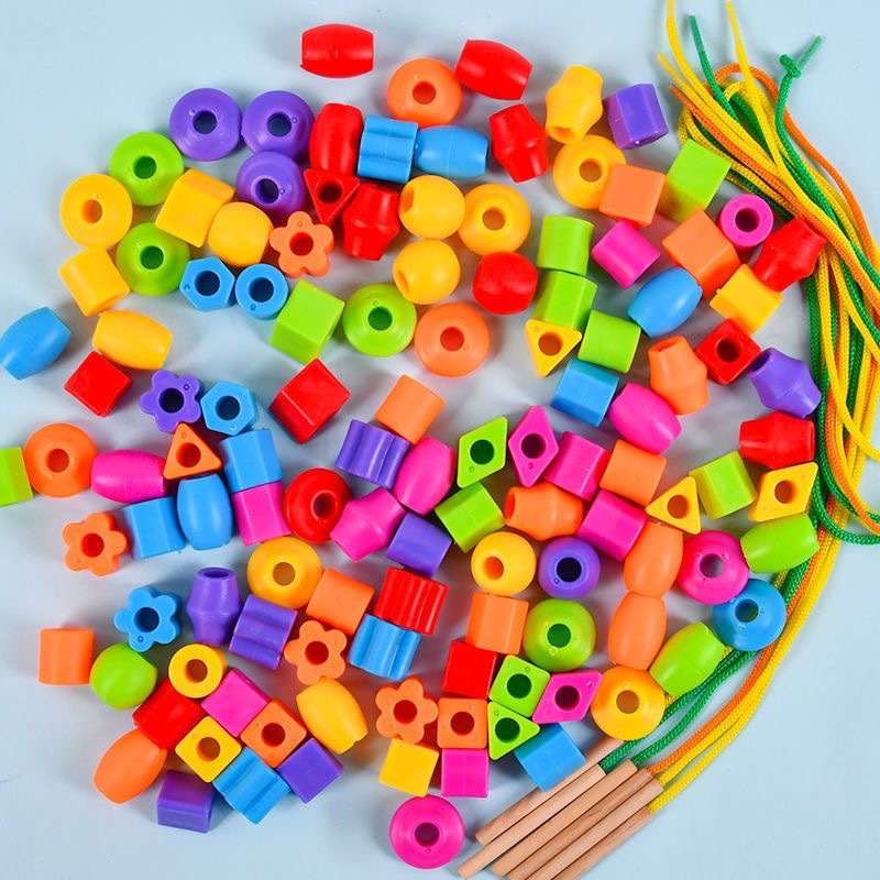 Kinder-Perlenschnur-Spielzeug, DIY Lernset, ab 0-3 Jahren