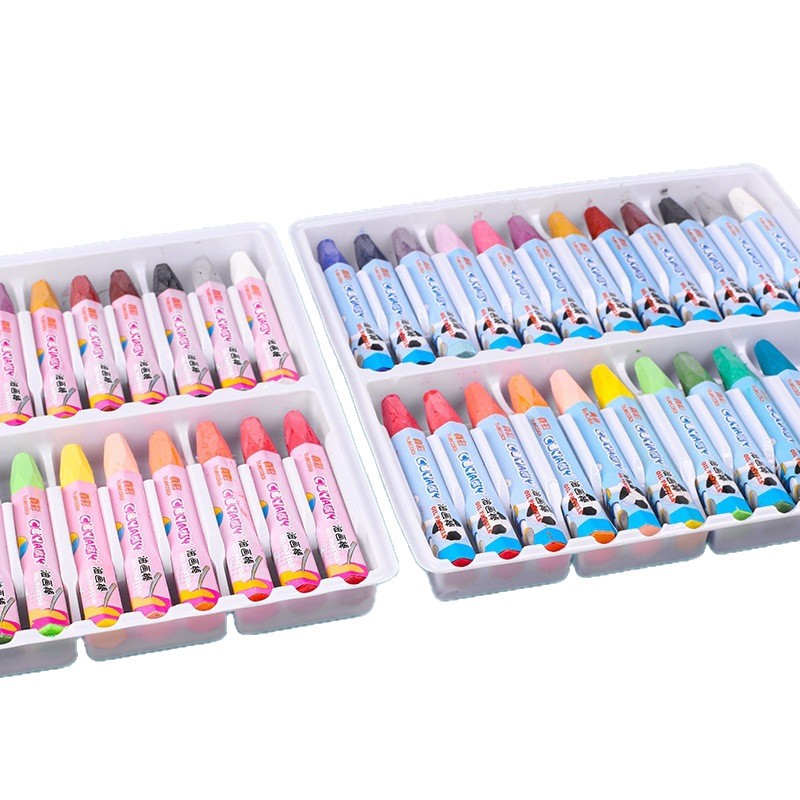 Zhencai 24-Color Oil Pastels Children's Drawing and Coloring Non-Staining Washable Colored Painting Crayons Set