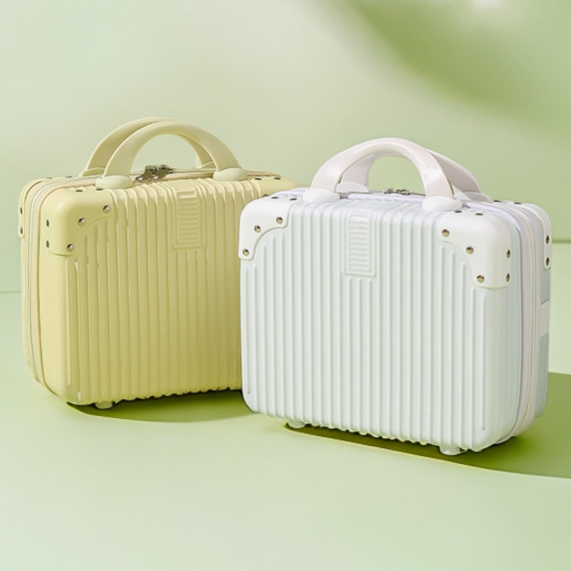 Custom Portable Suitcase 14-inch Cosmetic Case Small Luggage Suitcase Password Box Travel Suitcase Carry-on Macaron Color Carry-on Suitcase