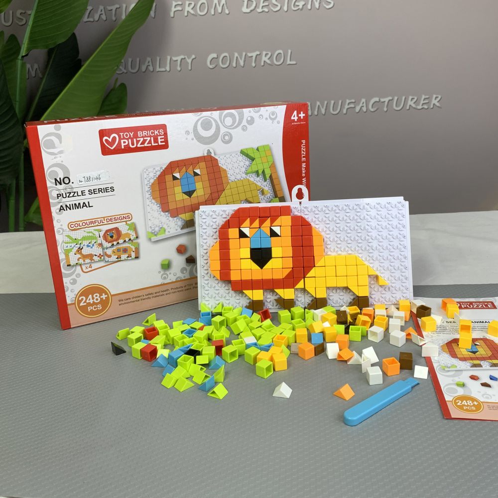 DIY yapı taşları ve hayvan bulmacası, eğitici montaj oyuncağı