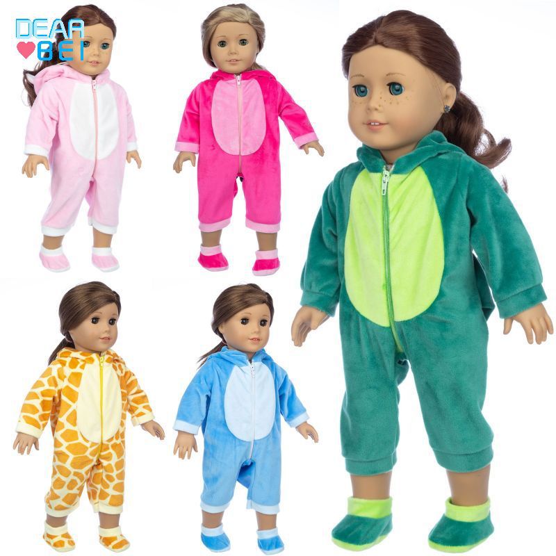 18 inch American Girl doll clothes, cartoon animal jumpsuit doll outfit, BJD clothing accessories
