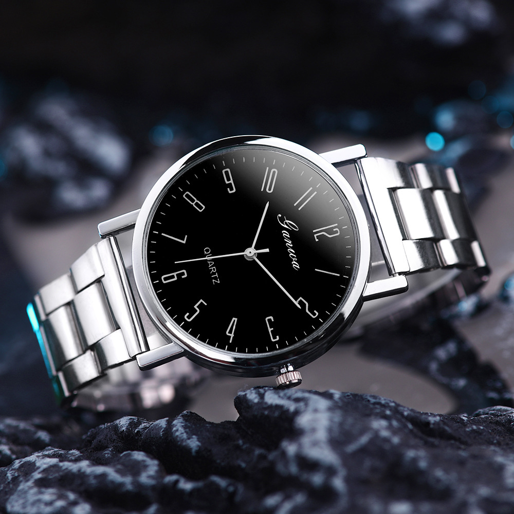 Grenzüberschreitende Nischen-Herrenuhr auf Lager, Großhandels-Dekohrrenuhr aus Edelstahl, einfache Quarzuhr für Männer mit Luxusgefühl - 1