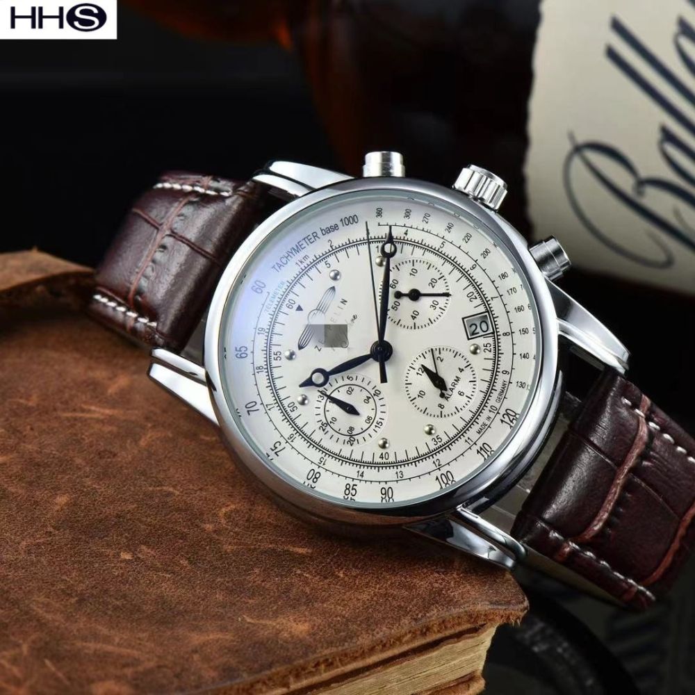 Herrenuhr, Zeep-Marke, Quarz, Lederarmband