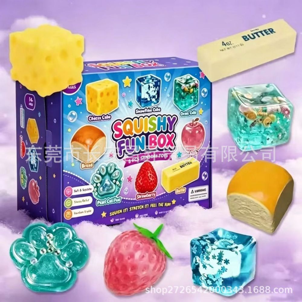 Mystical Soft Toy Box 8-teiliges Set, weiche niedliche Spielzeugbox mit Fingerspielzeug