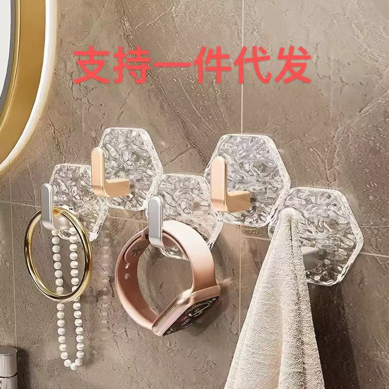 Şeffaf güçlü yapışkanlı duvar kancası, delinmeden kullanım, banyo için