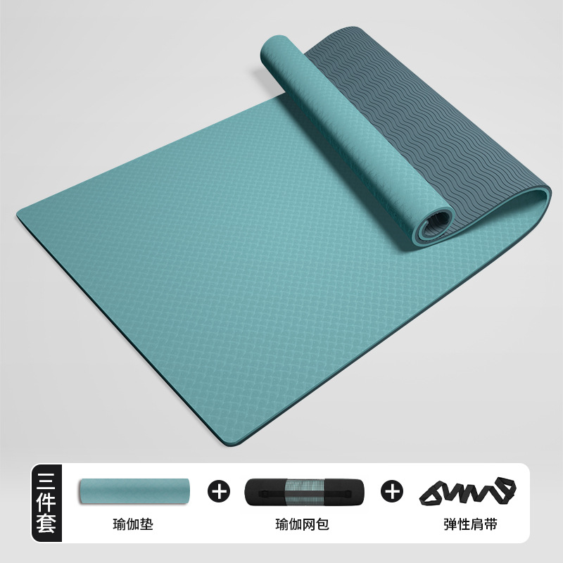 Extended TPE yoga mat manufacturer thickened non-slip fitness mat soundproof jump rope floor mat home dance mat wholesale - 9