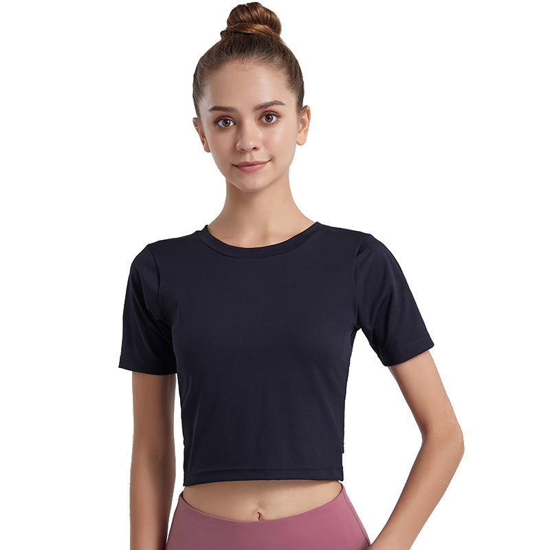 Yoga-Kurzarm-Top, Sportfitness, rückenfrei