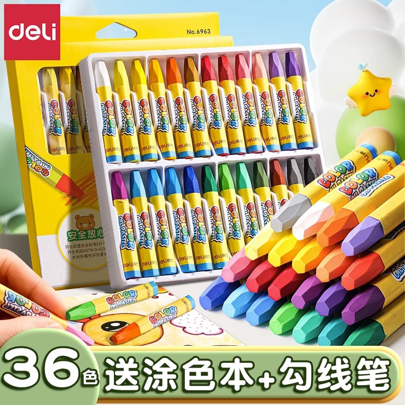 Wasserlösliche Ölpastellkreiden 36 Farben Kinder-Set ungiftig - 1
