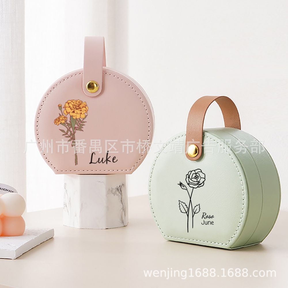 Tragbare Schmuckschatulle für Grenzüberschreitung, DIY-Handtasche, Reise-Schmuckschatulle, Aufbewahrungsbox für Ringe, Halsketten und Ohrringe - 2