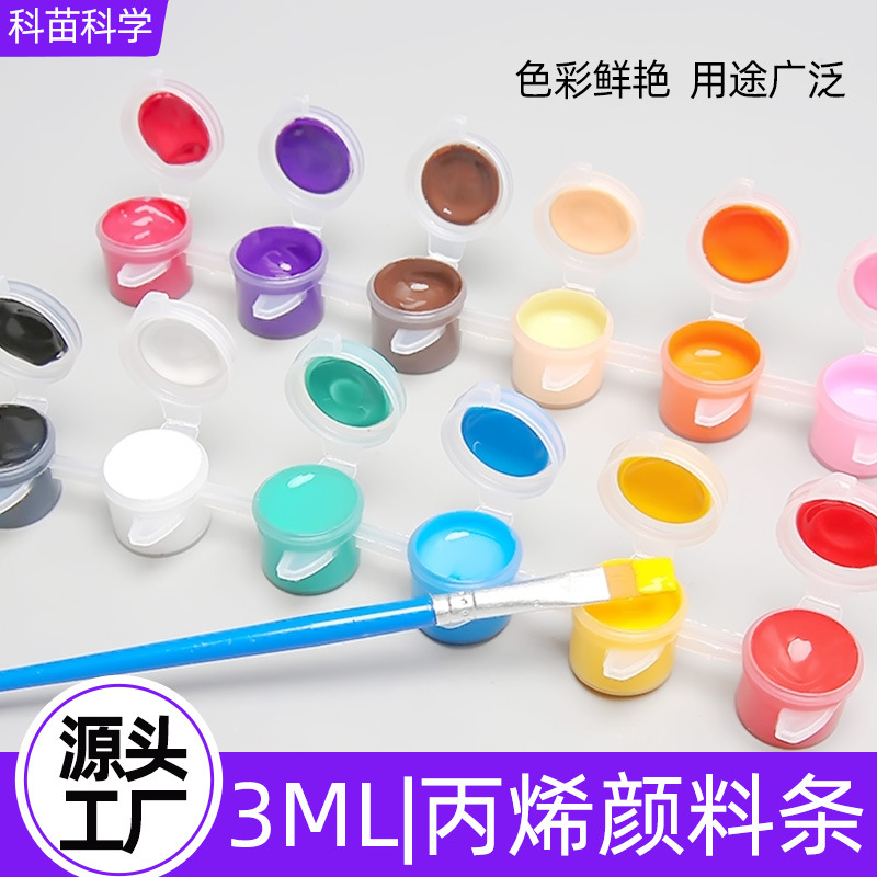 Acrylic Paint Set for Children, 12 Colours, 6 Pieces