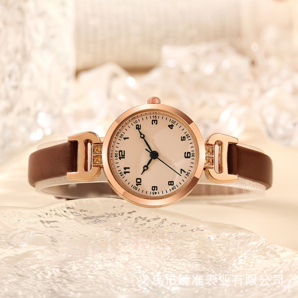 Rose gold taşlı kadın kol saati kuvars dijital kadran