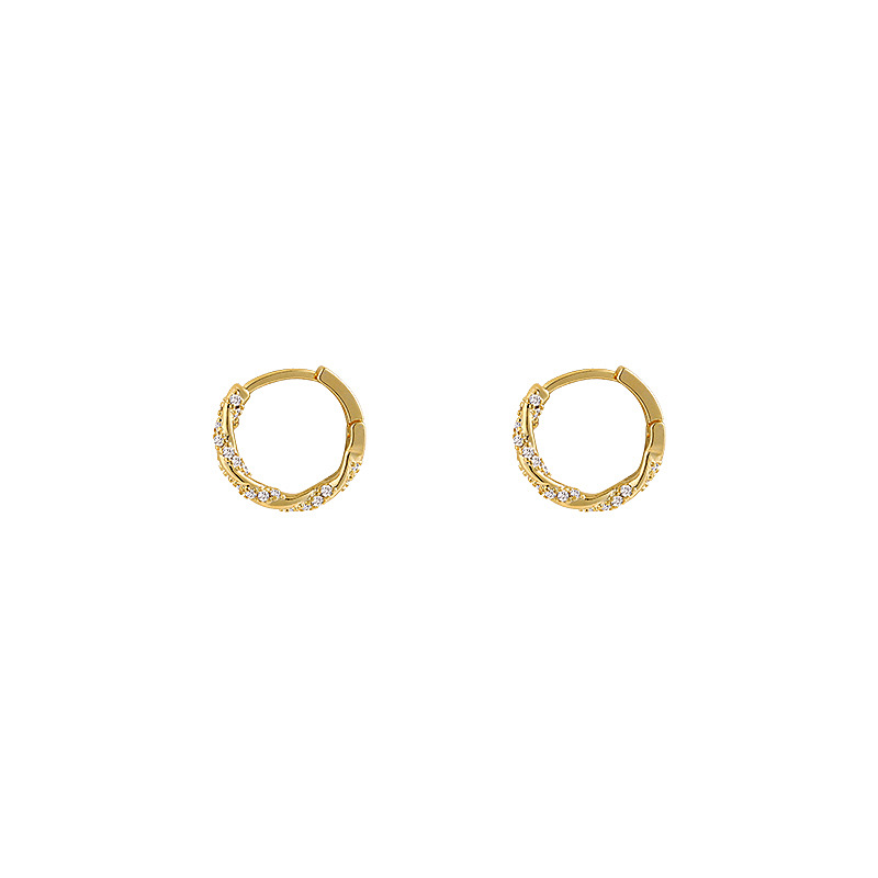 Zircon Ring Earrings 2024 New Popular Unique Niche Earrings for Women Gold Luxury Minimalist Ring Ear Clips Earring Rings