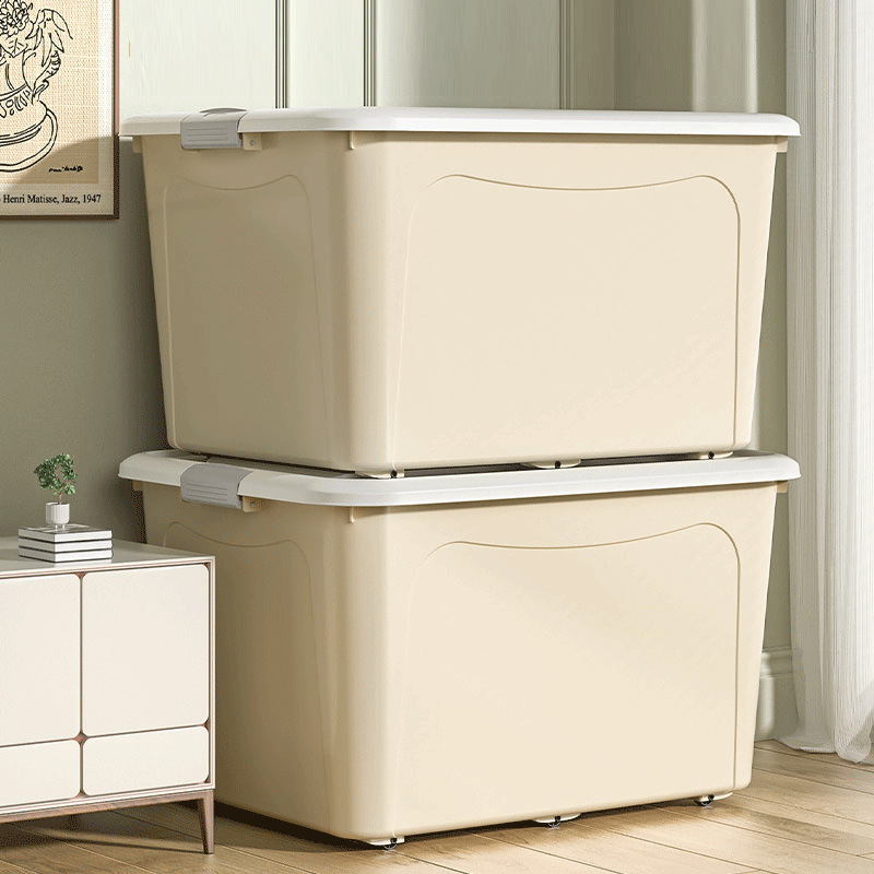 Extra Large Plastic Storage Box with Lid, High Capacity - 1