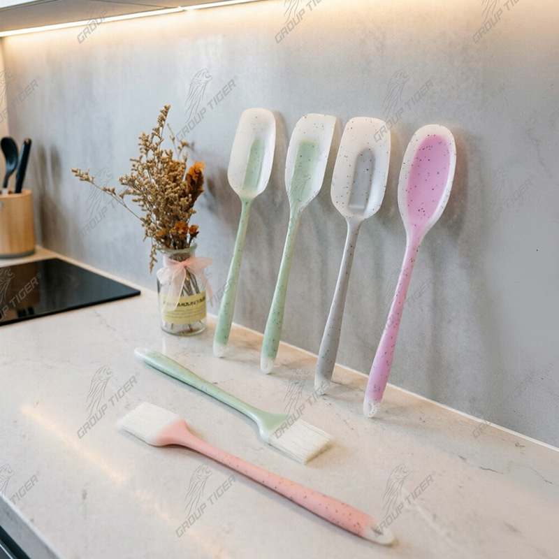 qh Amerikan tarzı silikon kaşık spatula seti silikon spatula silikon pot spatulası mutfak gereçleri yemek pişirme gereçleri yüksek sıcaklığa dayanıklı 230℃
