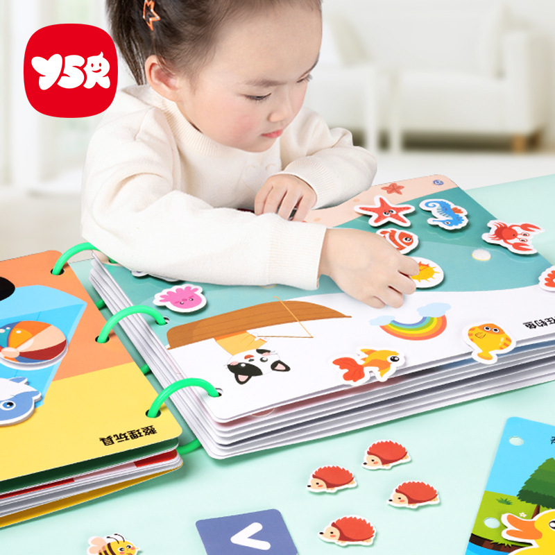 Kinder-DIY-Handwerk Lernbuch Ruhiges Buch Frühförderung Klettverschluss Babybuch 3 Jahre Klebebuch zum Abreißen Jungen Mädchen Spielzeug