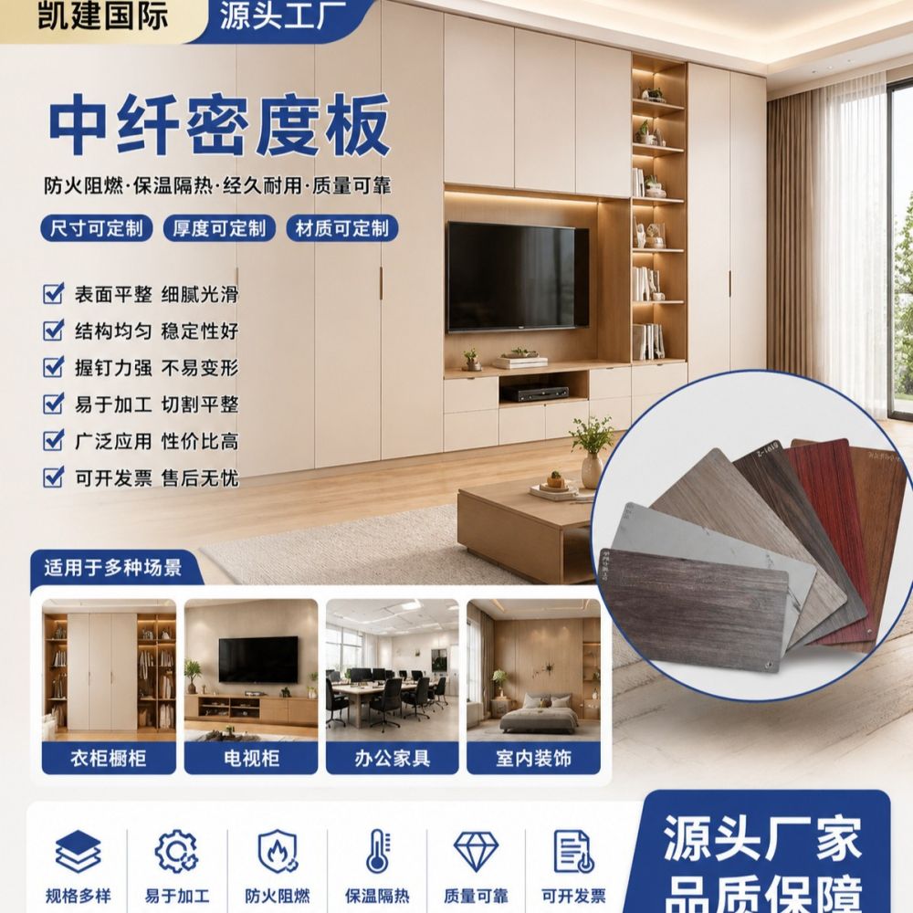 Melamine Coated MDF Board, Moisture-Resistant Wardrobe Back Panel - 1