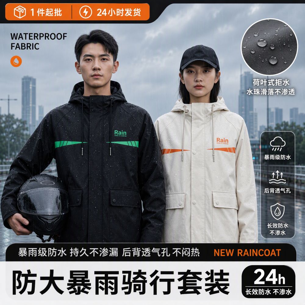 摩托车雨衣雨裤PVC全身成人骑手骑行分体套装跨境热销批发 - 1