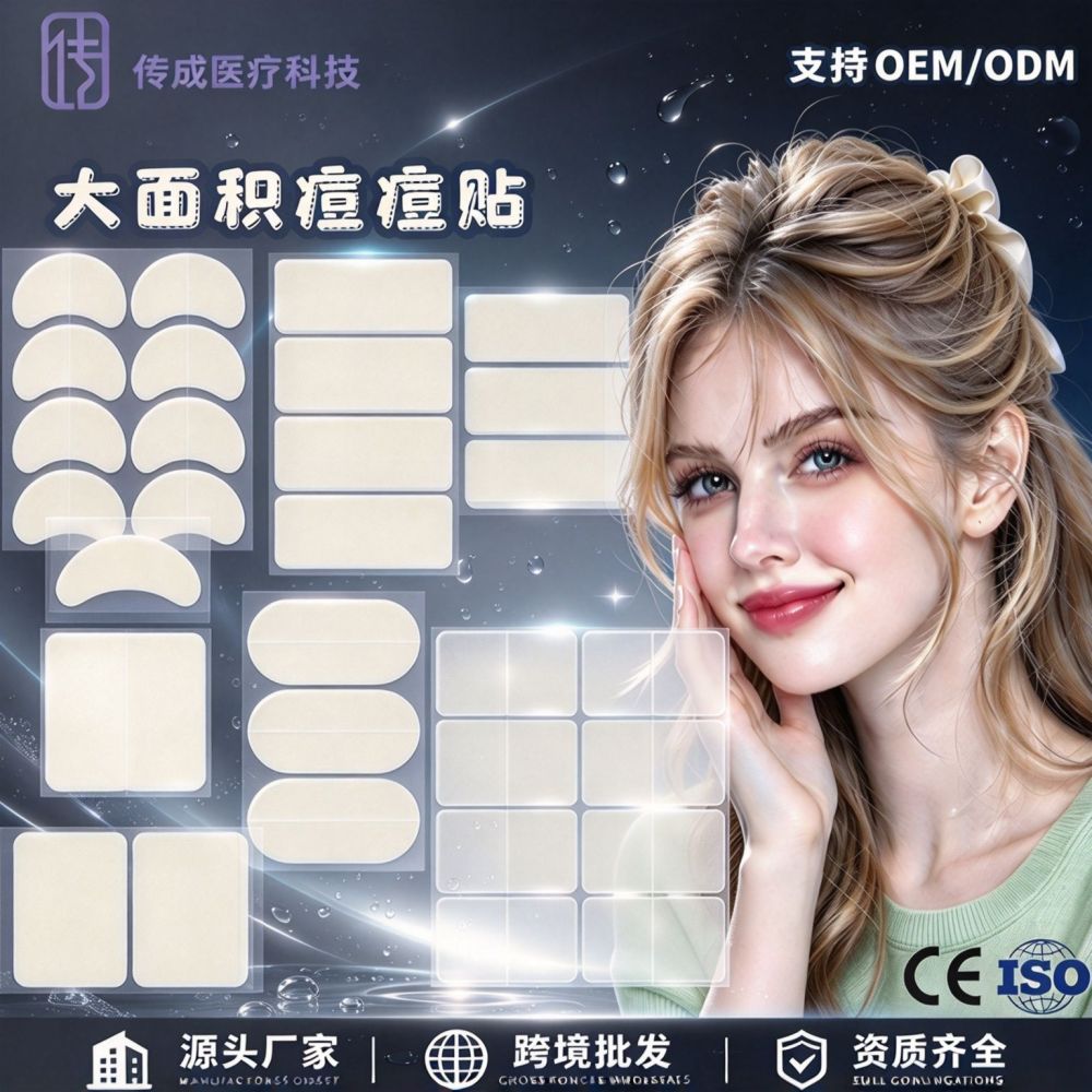 跨境水胶体鼻贴大面积痘痘贴长方形痘痘贴一次性用品水胶体鼻贴 - 1