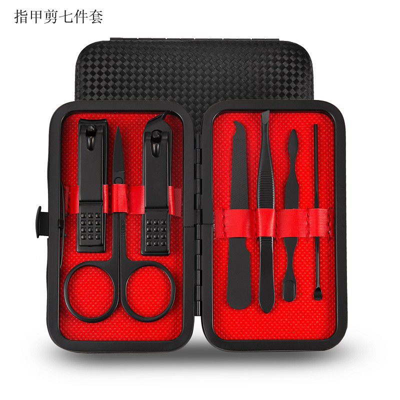 7-piece nail care set, black - 1