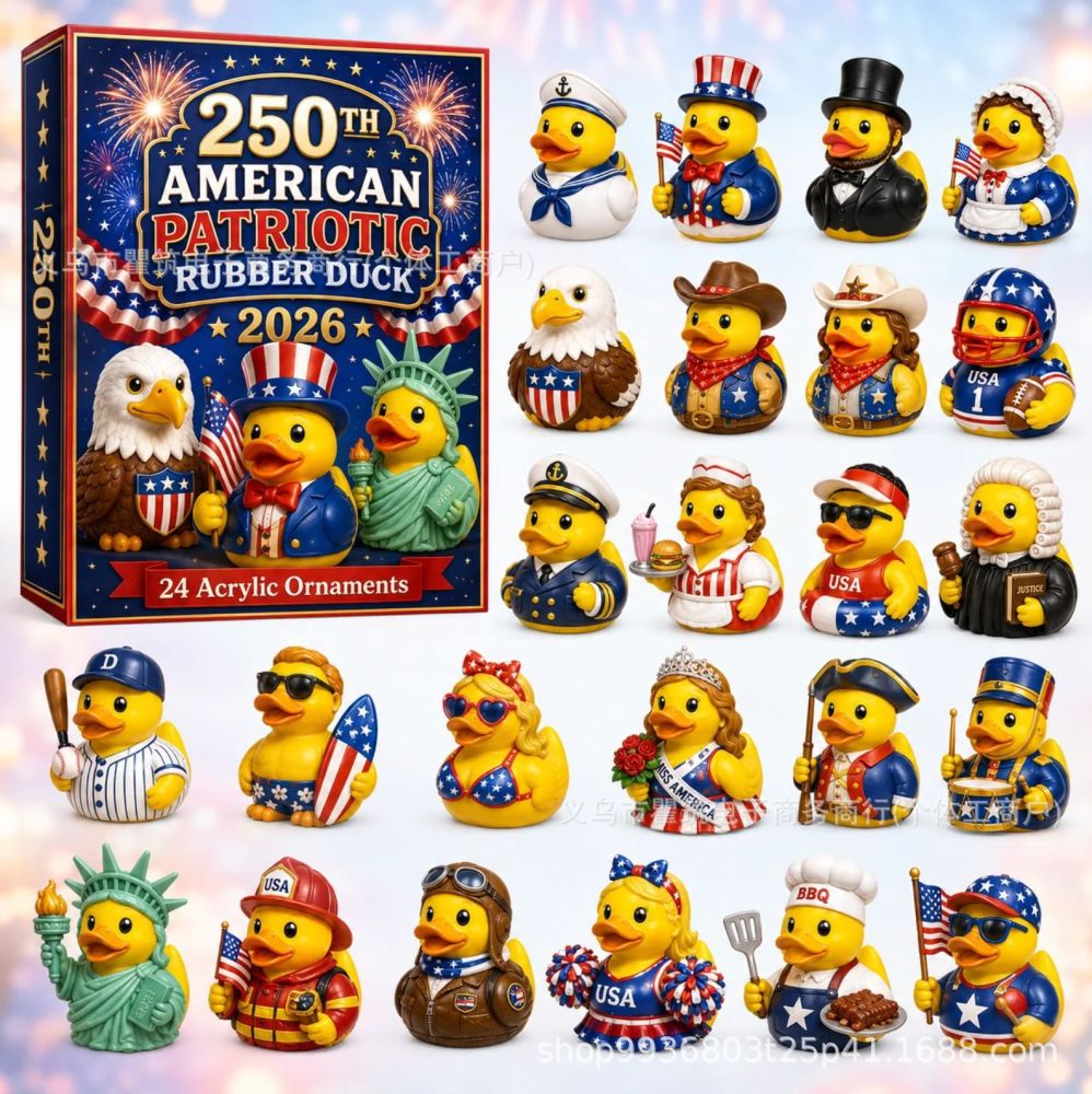 2026 Adventskalender Gummiente Blindbox, USA-Thema