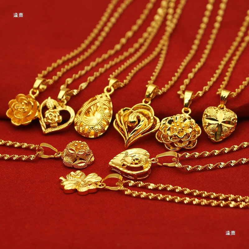 Women's Water Drop Pendant Necklace with Flower Collarbone Chain