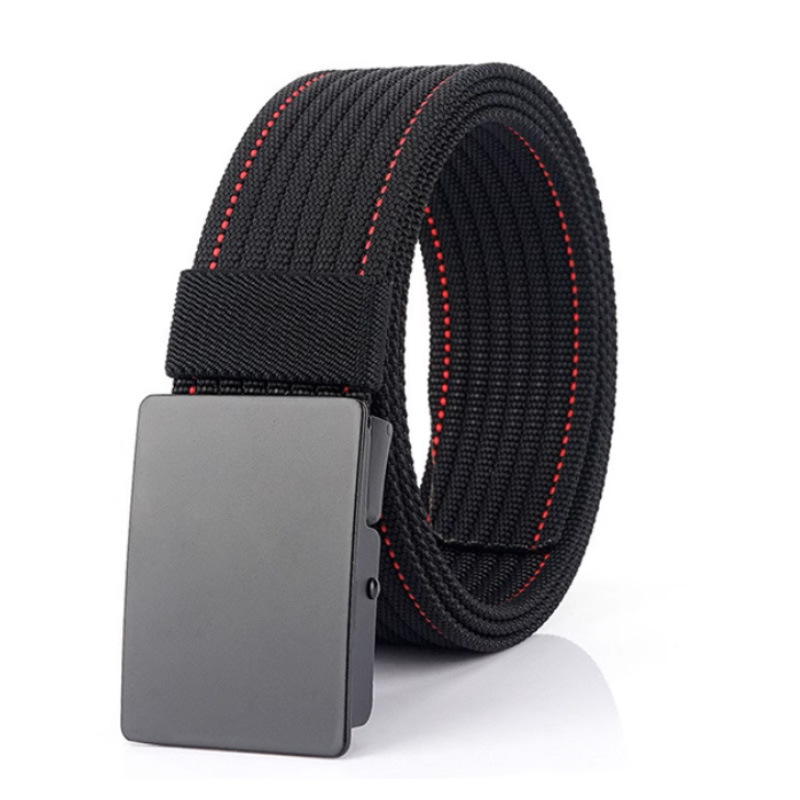 Men's Automatic Buckle Canvas Belt Imitation Nylon Outdoor Comfortable Military Training Shorts Belt Versatile Tactical Belt
