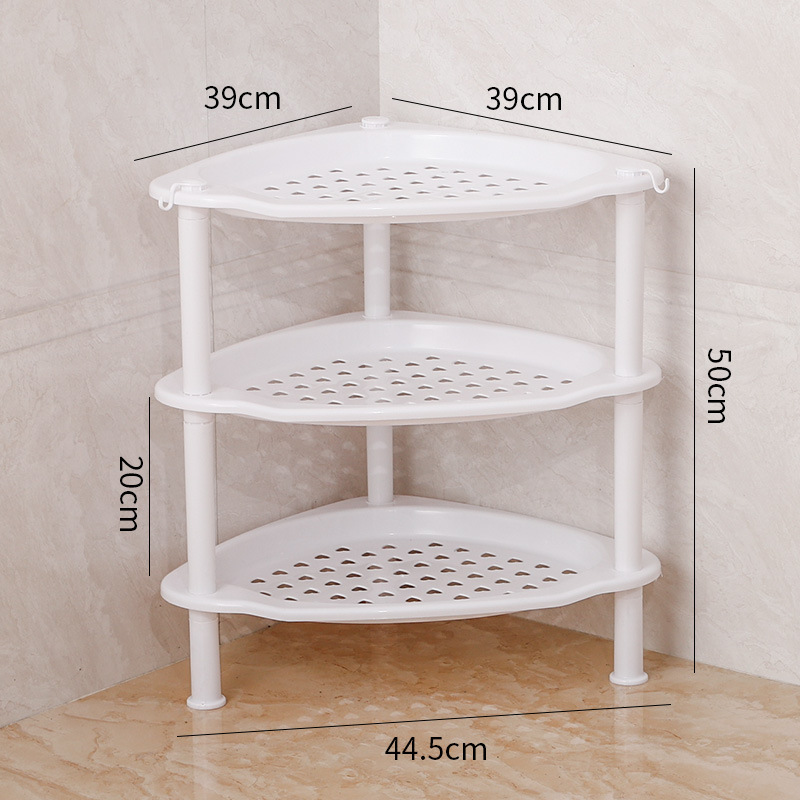 Kitchen Storage Rack Floor-Standing Multi-Layer Fruit and Vegetable Seasoning Organizer Bathroom Basin Bucket Triangle Storage Shelf - 8