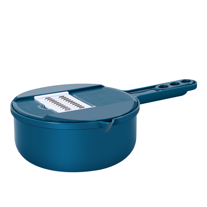 Gemüseschneider, Haushaltsreibe, Zerkleinerer, Abtropfkorb, multifunktionaler Gemüseschneider, Aufsätze, Küchenkartoffelschneidwerkzeuge - 6