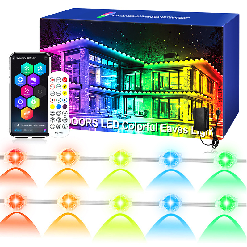 2.4G RGB akıllı saçak ışık, Bluetooth ve uygulama kontrollü, su geçirmez