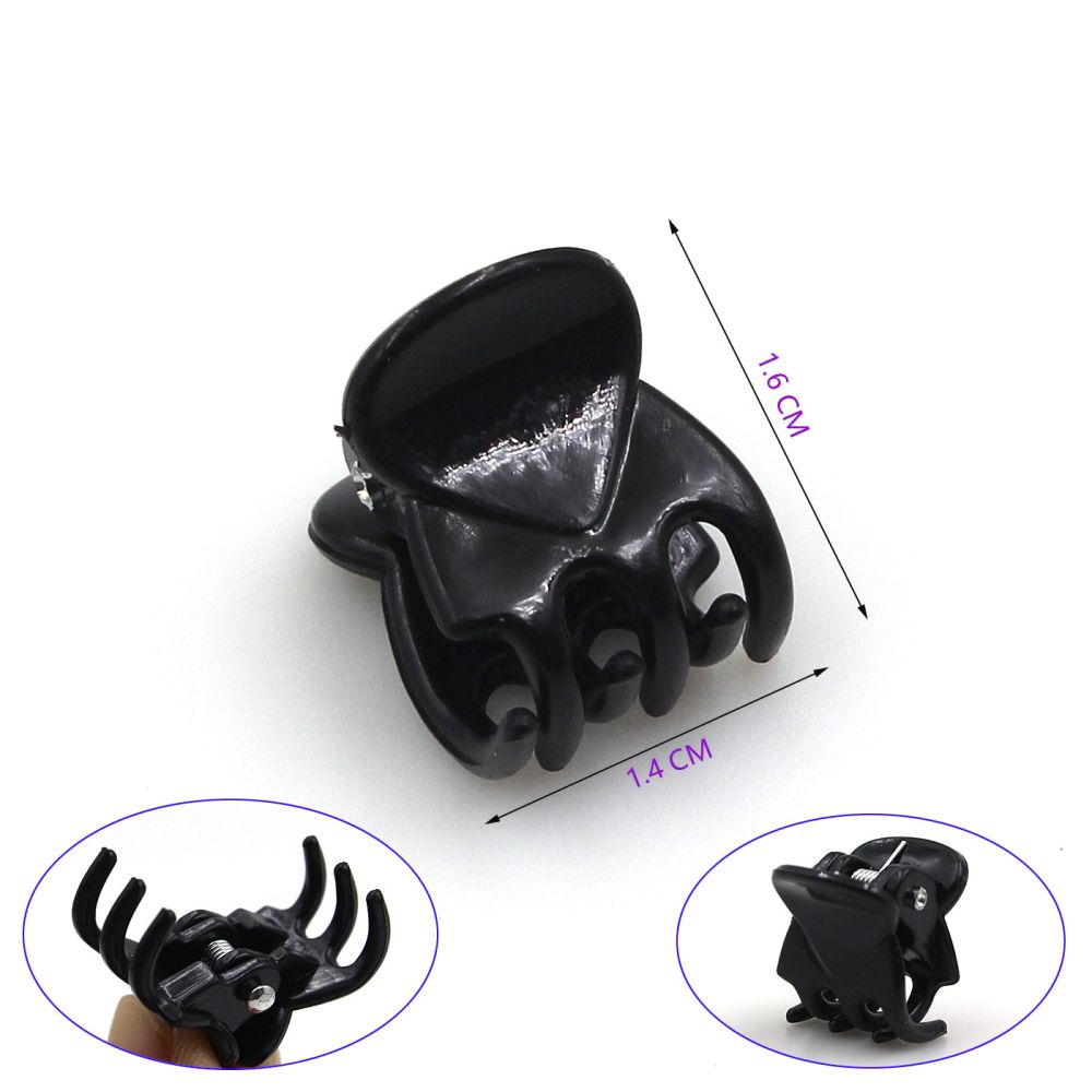 1.5 cm große runde Haarspange mit Mini-Kopf, matte schwarze Haarspange mit Pony, seitliches Haaraccesoire, Prinzessin-Haarschmuck. - 9