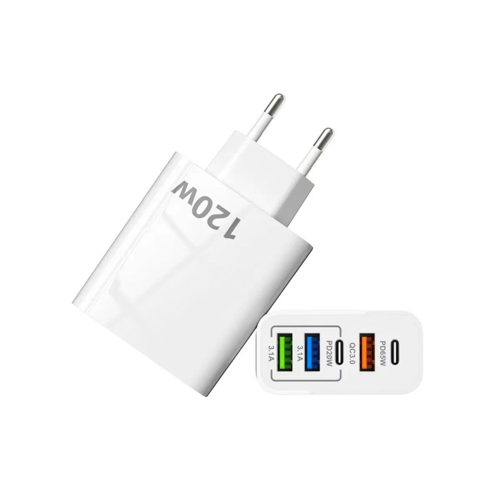 120W Çoklu Port Şarj Cihazı 3USB+2PD Hızlı Şarj Başlığı US/EU/UK Standartları Çok Fonksiyonlu Şarj Adaptörü - 1