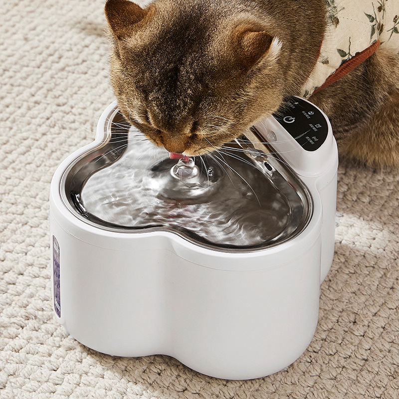 Smart Cat Water Fountain with Automatic Circulation and Wireless Sensor