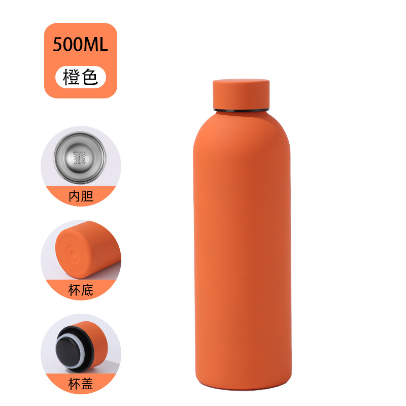 Kleine Flasche mit doppelter Wand, gerade Form, Vakuum-Edelstahl 304 Thermobecher, tragbar für den Außenbereich, tragbare Sporttrinkflasche - 8