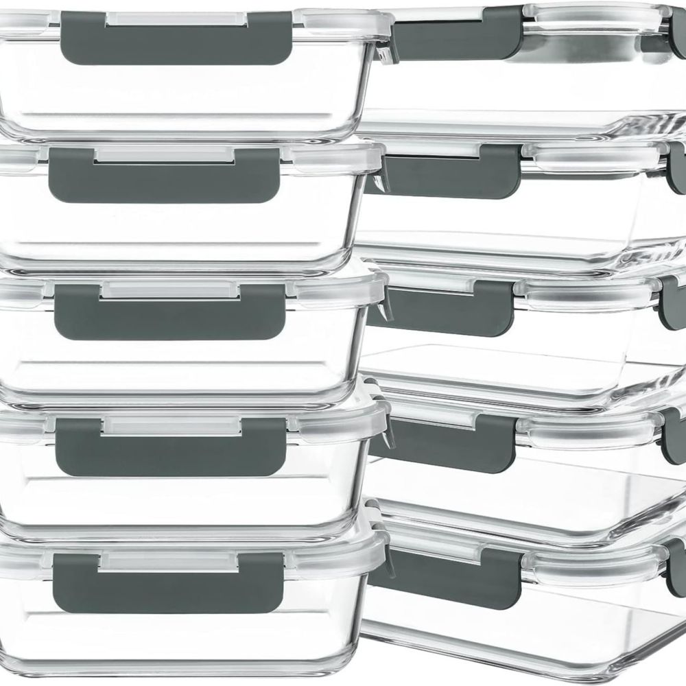 Cross-border heat-resistant transparent food storage container, food-grade lunch box, rectangular high borosilicate glass lunch box, Amazon. - 13