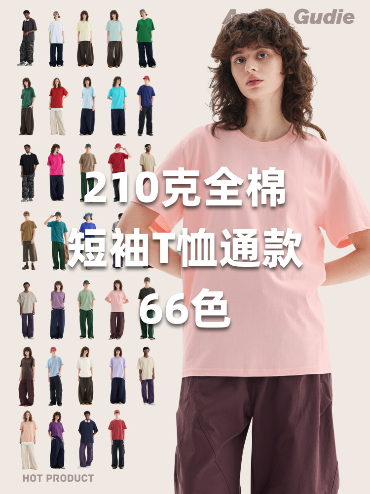 210 gr %100 Pamuklu Erkek Yuvarlak Yaka Yazlık T-Shirt, 66 Renk