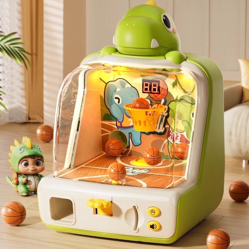 Trending Children's Basketball Shooting Game Machine with Coin Operation and Scoring, for Boys and Girls Aged 3 to 6, Educational Toy for Training Thinking and Concentration