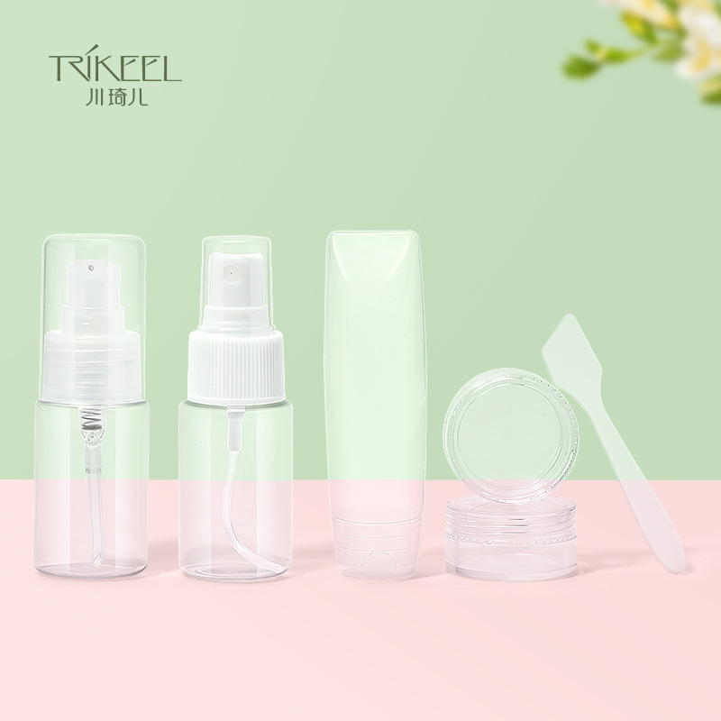 6-Piece Travel Bottle Set with 30 ml Spray Bottle and Portable Lotion Bottle
