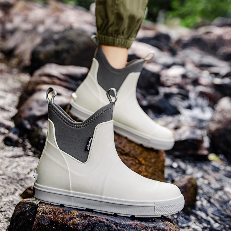 Herren-Regenstiefel braun, wasserdicht, verschleißfest, flach - 1
