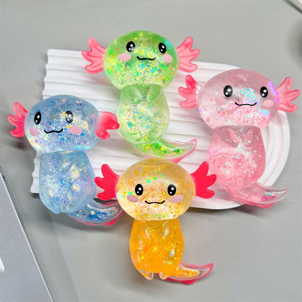 Colorful Malt Sugar Axolotl Squishy, Slow Rebound Stress Relief Animal Toy