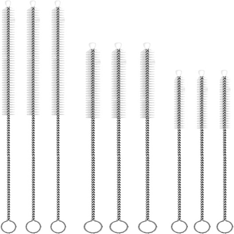 Factory direct supply fan brush cleaning stainless steel pipette cleaning brush cup brush size pre-order blank brush packaging