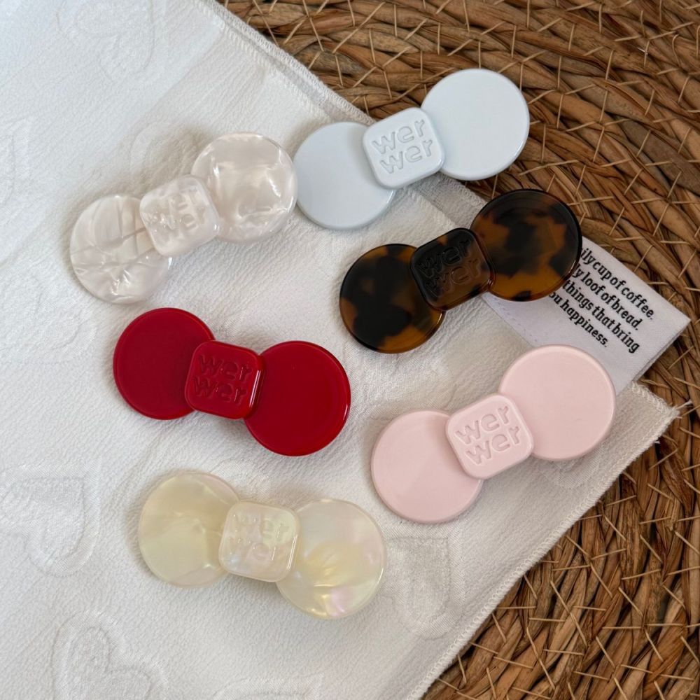 werwer Hair Clip Bow Acetate Hair Clip Side Clip Hair Grip Straight Duckbill Clip High-End Feel Bangs Clip