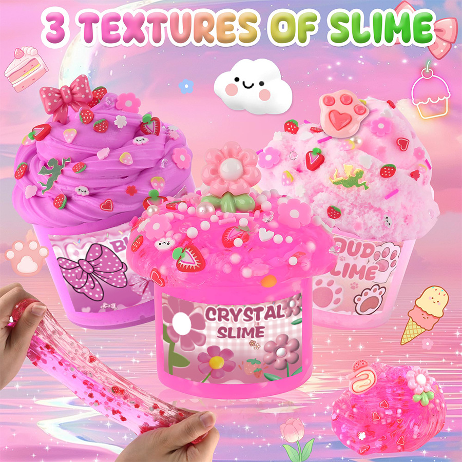 Набор для трансграничной торговли: Slime Kit Set, кристальная грязевая облачная масляная слизь DIY пушистый клей, игрушка для снятия стресса