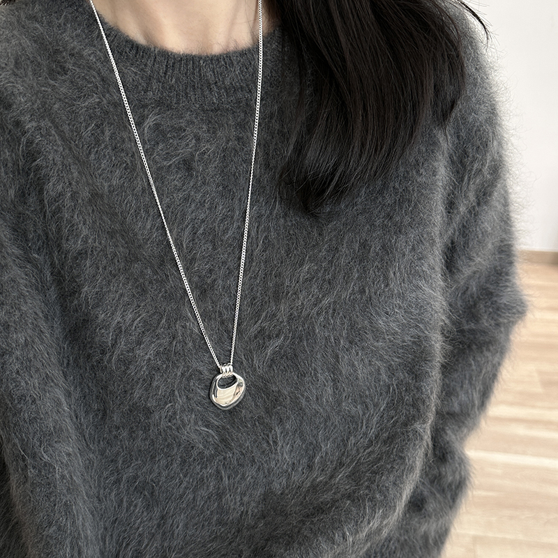 Saddle bag pendant luxury silver clavicle chain necklace